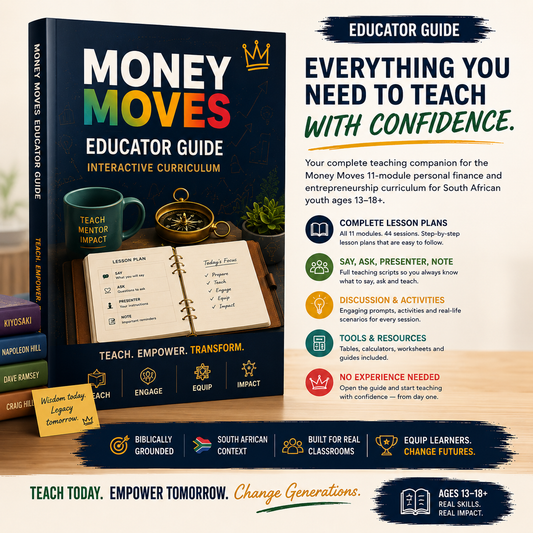 Money Moves Educator Guide - A complete, ready-to-teach personal finance curriculum for young South Africans