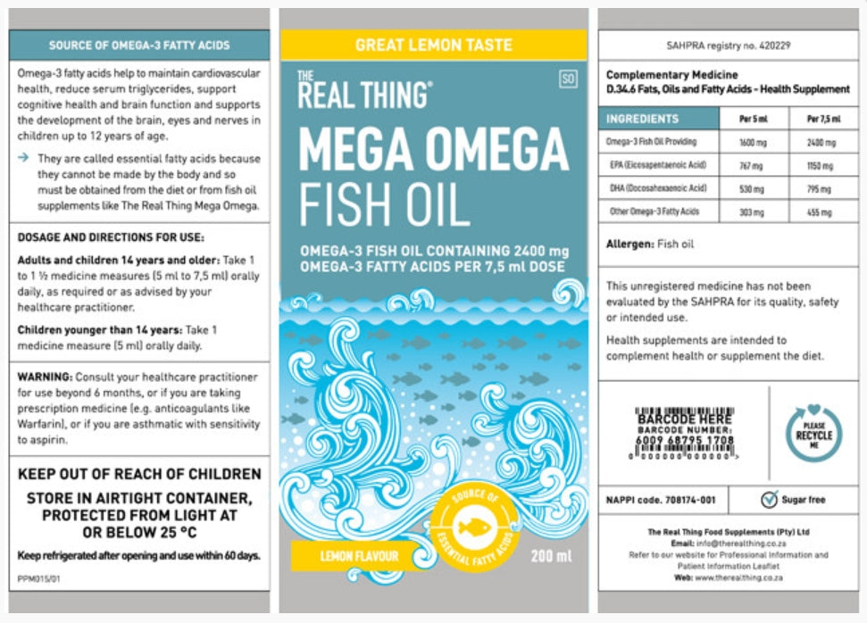 The Real Thing Lemon flavoured Omega 3 Fish Oil