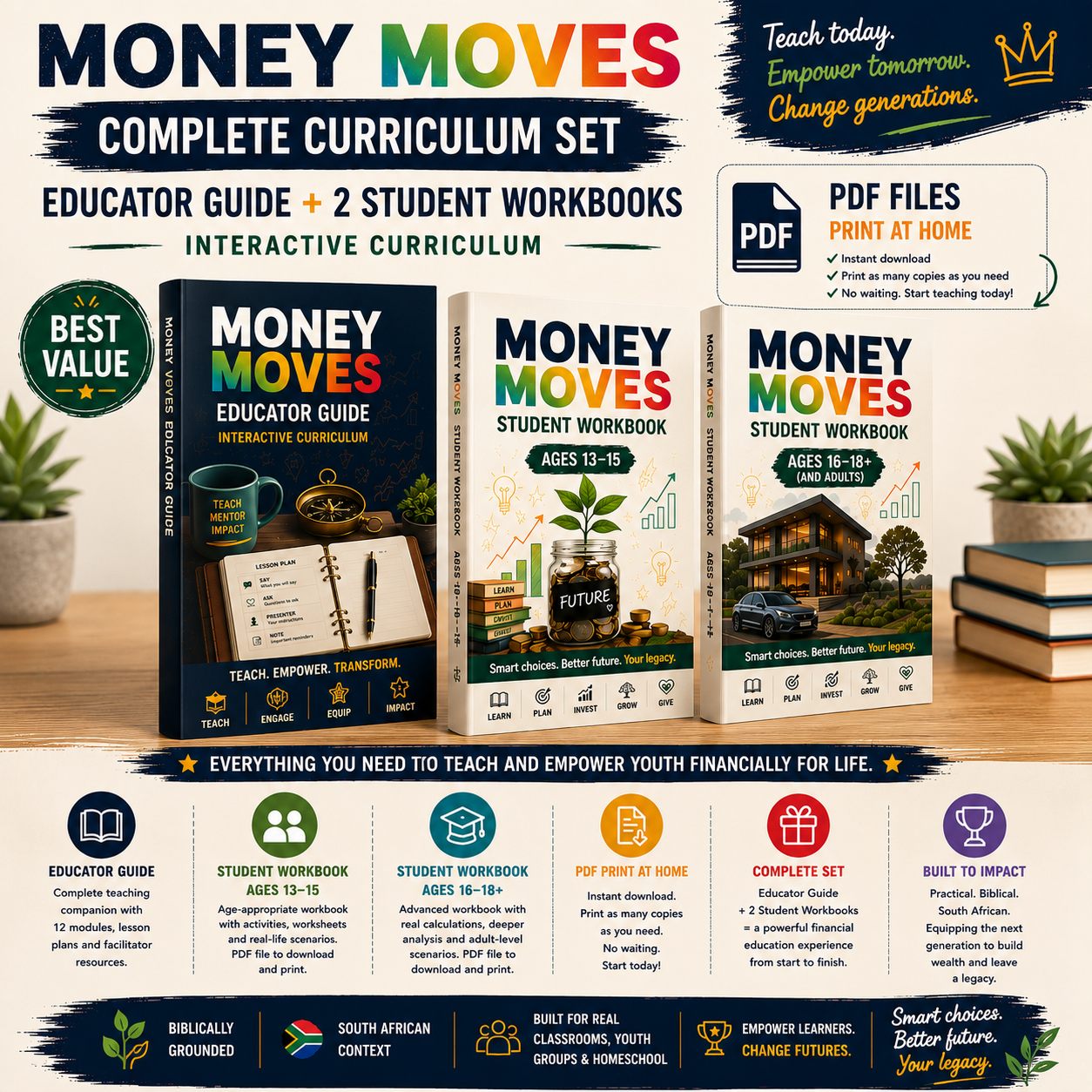 Money Moves Educator Guide - A complete, ready-to-teach personal finance curriculum for young South Africans